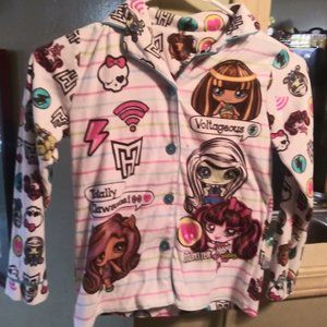Monster High Set Flannel Pajamas Draculara & Clawdeen Wolf Size M 7/8